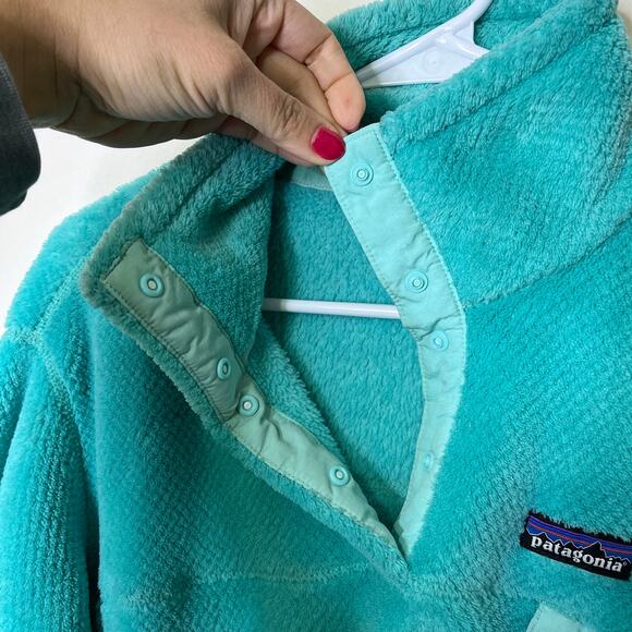Patagonia Re-Tool Snap-T Pullover Sweater XL Turquoise Blue Turtleneck Womens - Picture 3 of 5